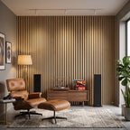 Akusztikus falpanel nappali falán, lemezes kialakítás - Homelux, 260060-Bamboo