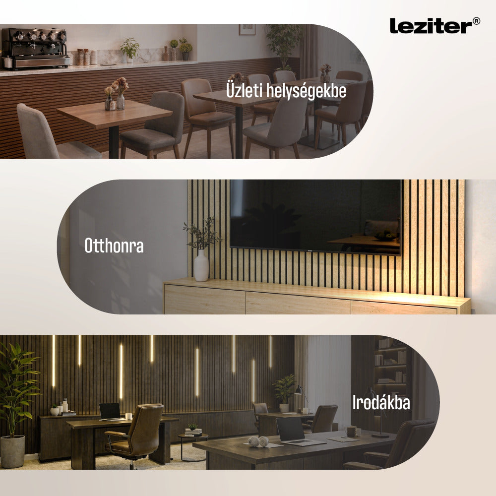 Akusztikus falpanel üzleti helyiségben, otthon és irodában alkalmazva - Homelux, 260060-Bamboo