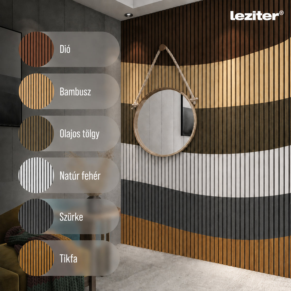Akusztikus falpanel színválaszték olajos tölgy árnyalattal - Homelux, 260060-Oiled_oak