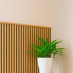 Akusztikus falpanel végzáróléc beépítve falburkolat szélén - Homelux, 262518-Bamboo