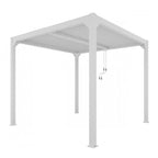 Kerti pavilon, fehér alumínium pergola LED világítással - Homelux, 5905610251192