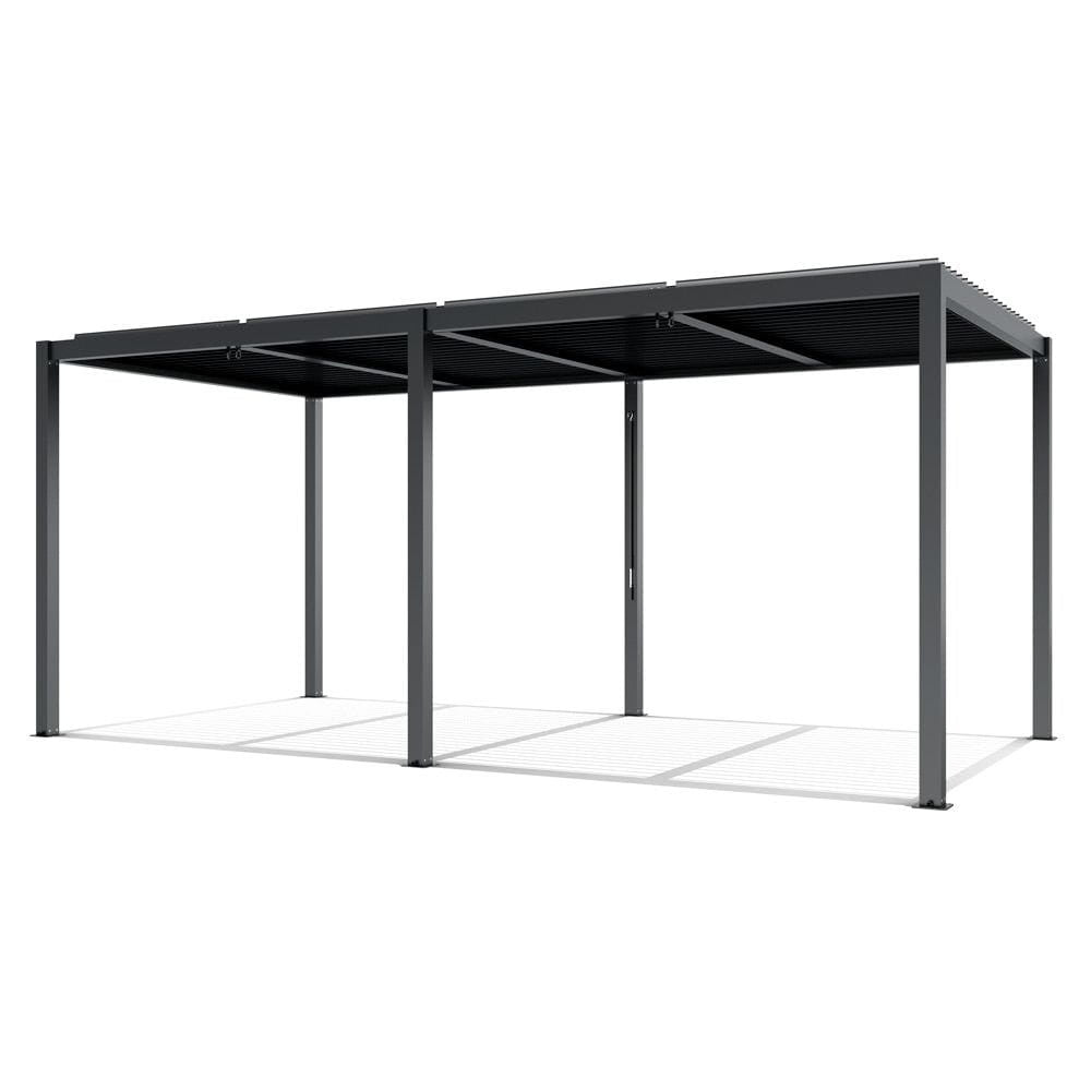 Kerti pavilon, 5,8 × 4 méteres antracit alumínium pergola LED világítással - Homelux, 5905610251314