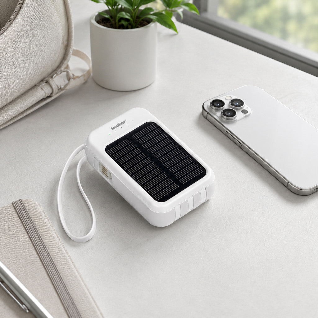 Powerbank so solárnym panelom 4 nabíjacie káble 5000mAH Sekundárny obrázok