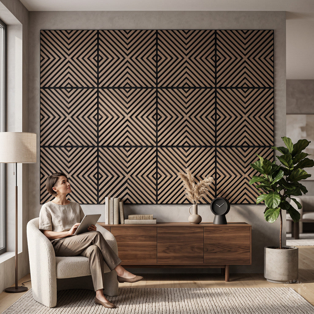 Akusztikus falpanel Deco IV olajos tölgy 60x60x1,8 cm Másodlagos kép