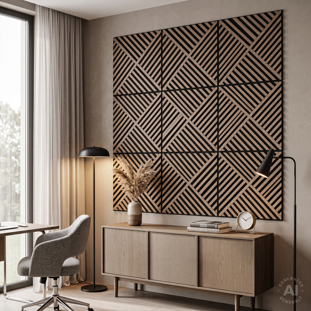 Akusztikus falpanel Deco VIII olajos tölgy 60x60x1,8 cm Másodlagos kép