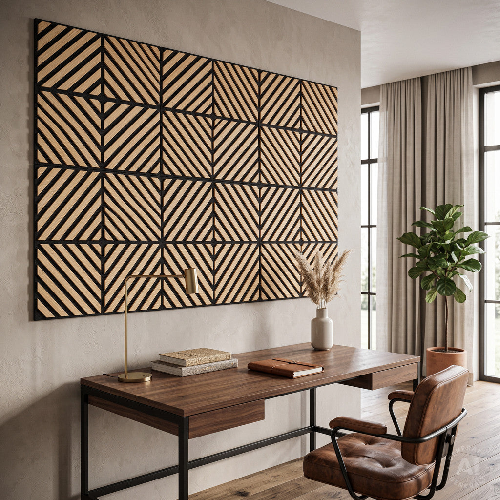 Akusztikus falpanel Deco IX bambusz 60x60x1,8 cm Másodlagos kép