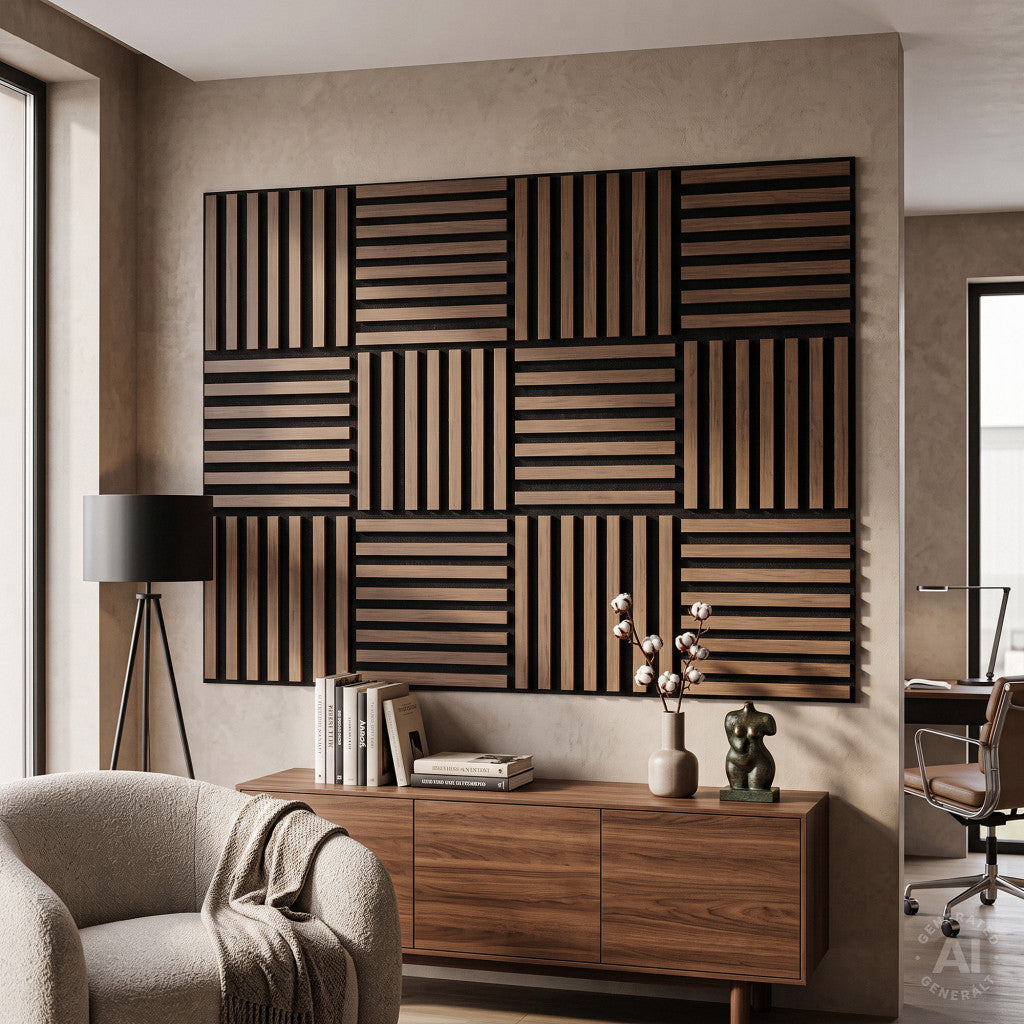 Akusztikus falpanel Deco X dió 60x60x1,8 cm Másodlagos kép