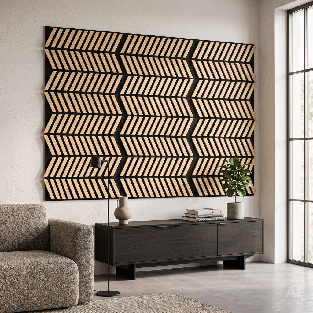 Akusztikus falpanel Deco XII bambusz 60x60x1,8 cm Másodlagos kép