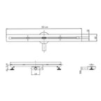 Fürdőszobai zuhanyfolyóka méretábra 50 cm hosszúsággal és 80 mm szélességgel - Homelux, L01-50
