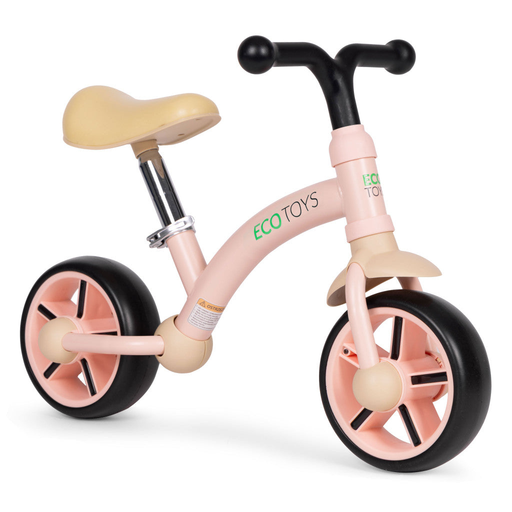 Bežecký bicykel s kolesami EVA a nastaviteľným sedadlom ružovej farby Sekundárny obrázok