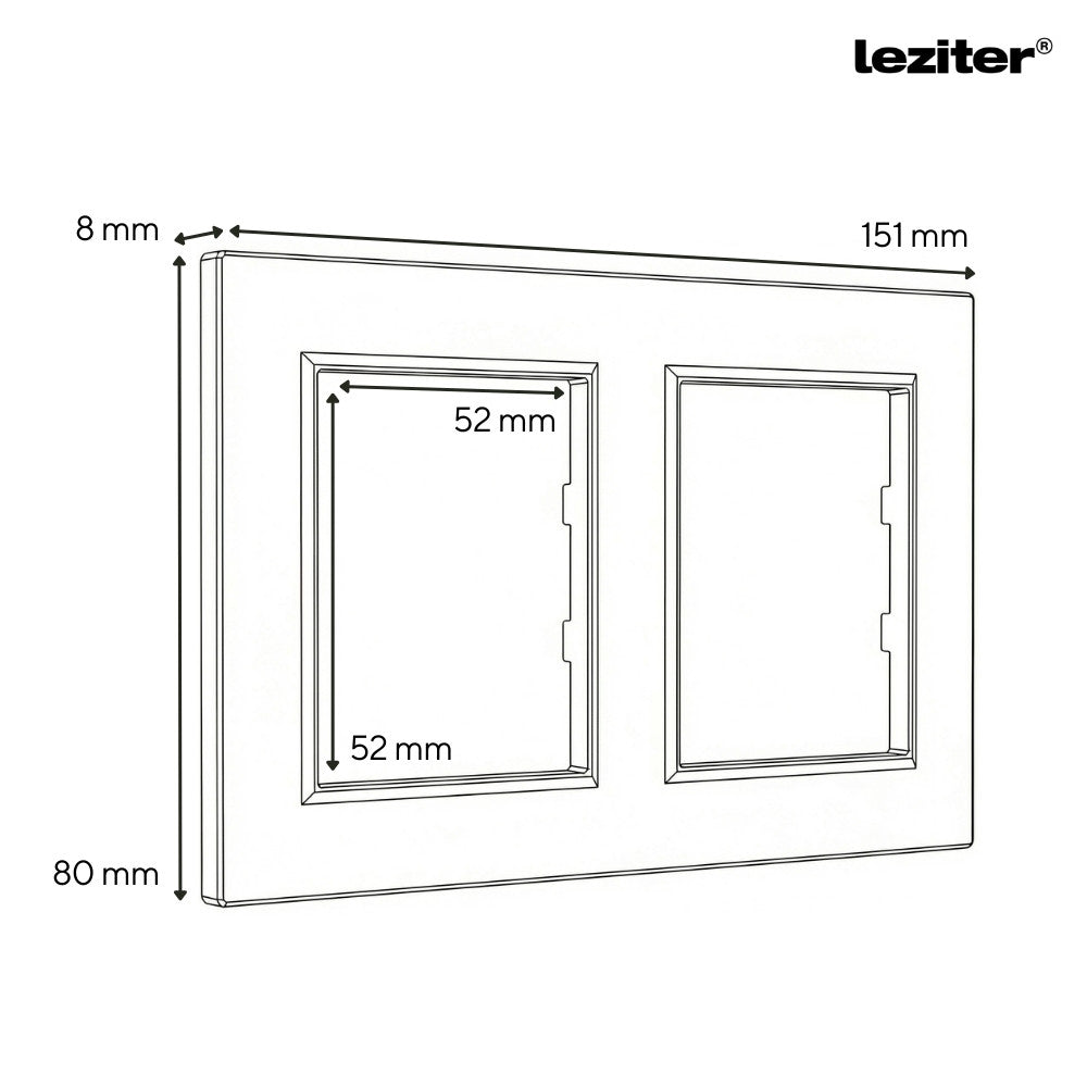 Nova dvojitý krížový spínač 107 bielych s dvojitým rámom Sekundárny obrázok