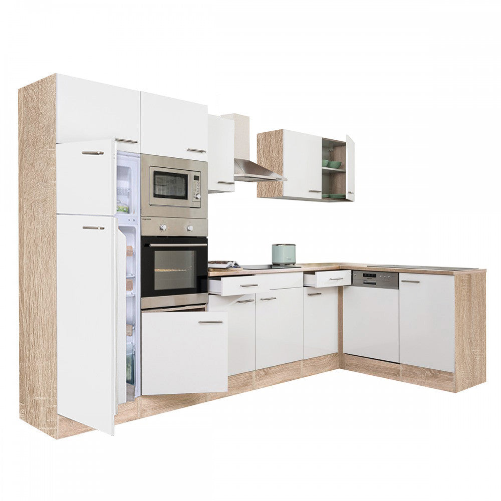 Konyhabútor, sonoma tölgy korpusz és selyemfényű fehér front - Homelux, LS340STFH Hlavný obrázok