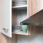 Konyhabútor felső szekrénye tányérokkal és nyitott ajtóval - Homelux, LS340STFH