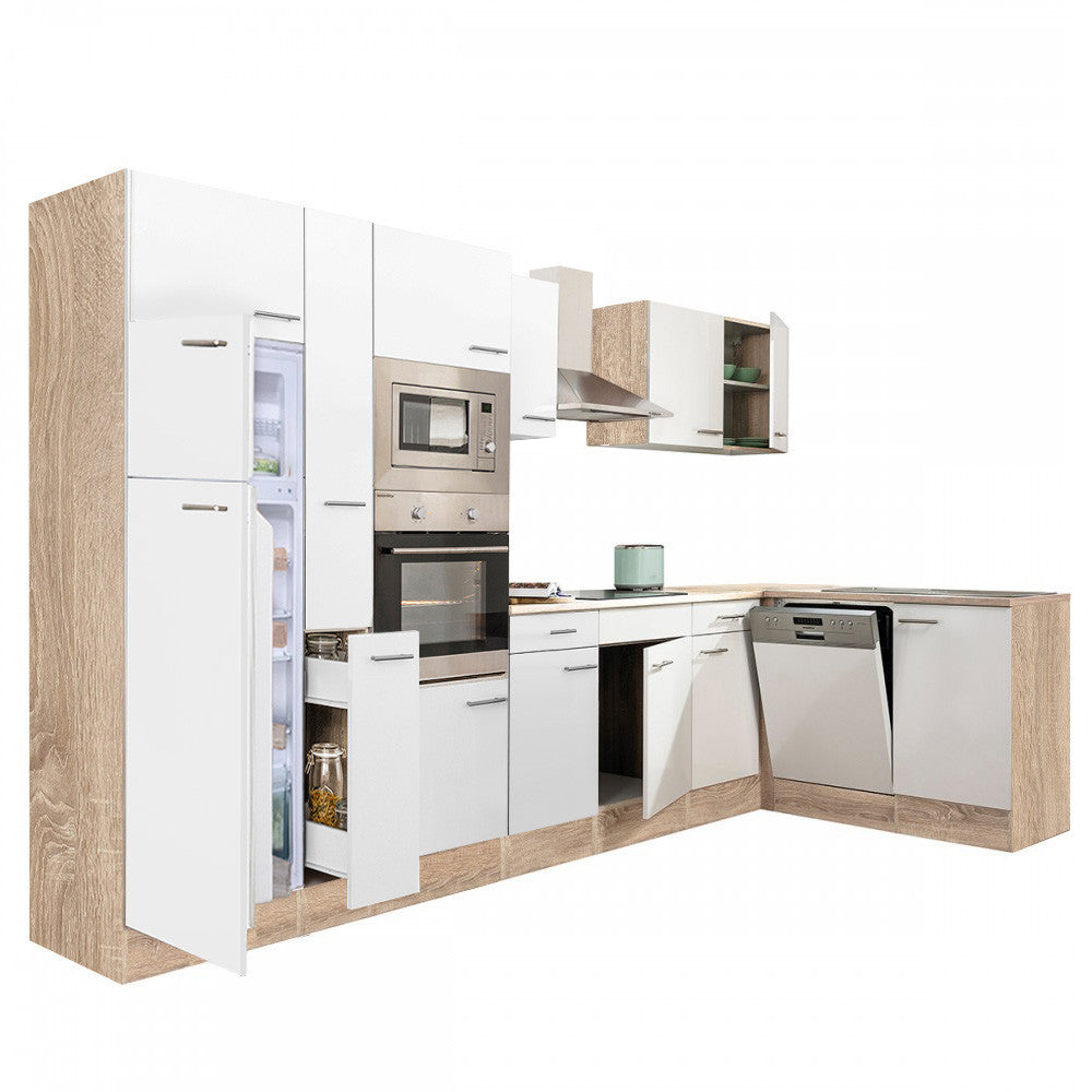 Sarok konyhabútor felülfagyasztós hűtős kivitelben, 370 cm széles - Homelux, LS370STFH Hlavný obrázok