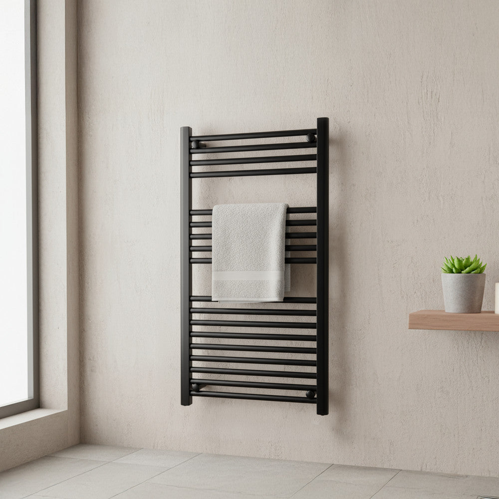 Rovný radiátor na sušenie uterákov 1000x500 mm čierny Sekundárny obrázok
