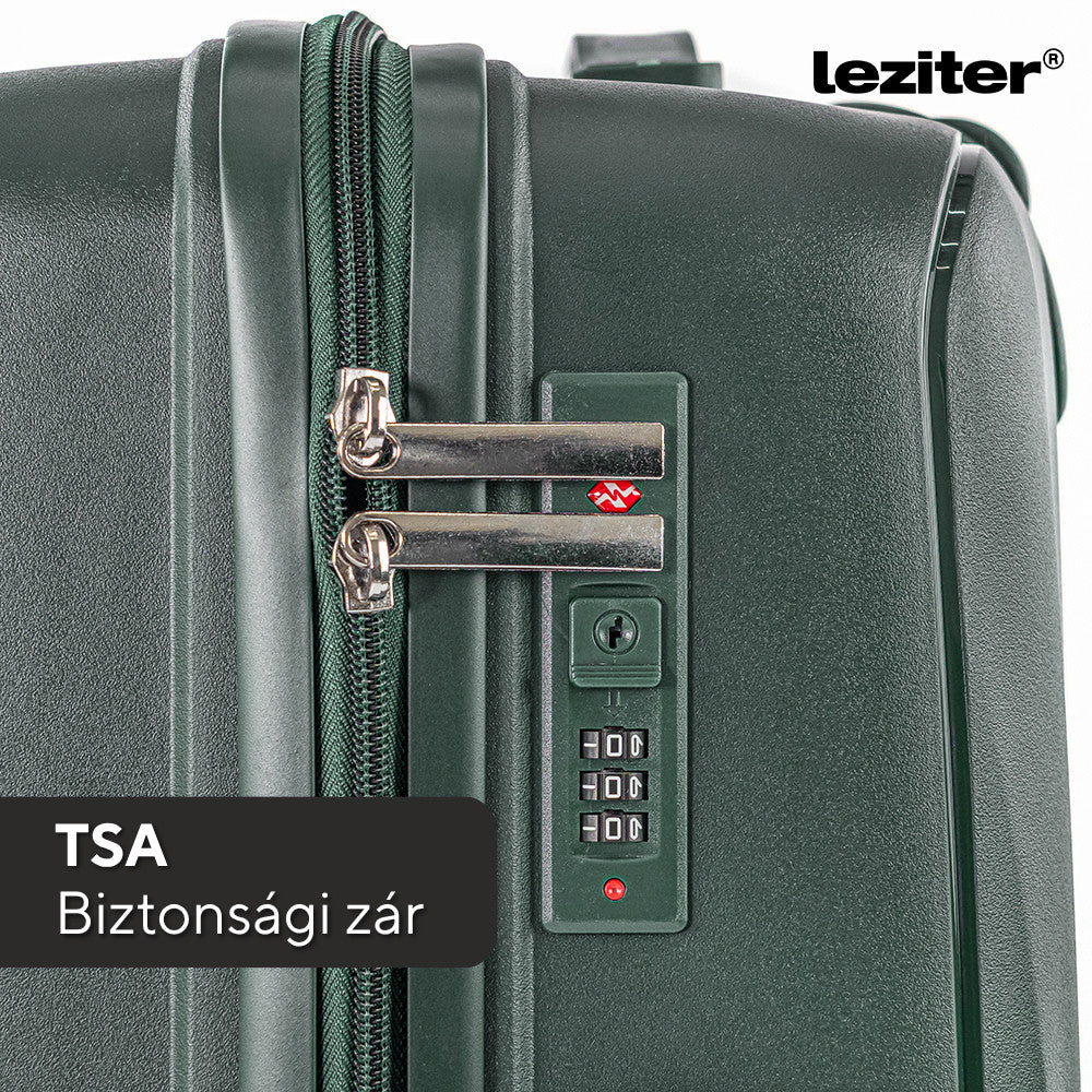 Gurulós bőrönd szett beépített TSA számzár közelről - Homelux, LTREBS-III-DG