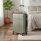 Keményfedeles gurulós bőrönd hálószobai környezetben, 360°-ban forgó dupla kerekekkel - Homelux, LTRPBS-XXI-OG